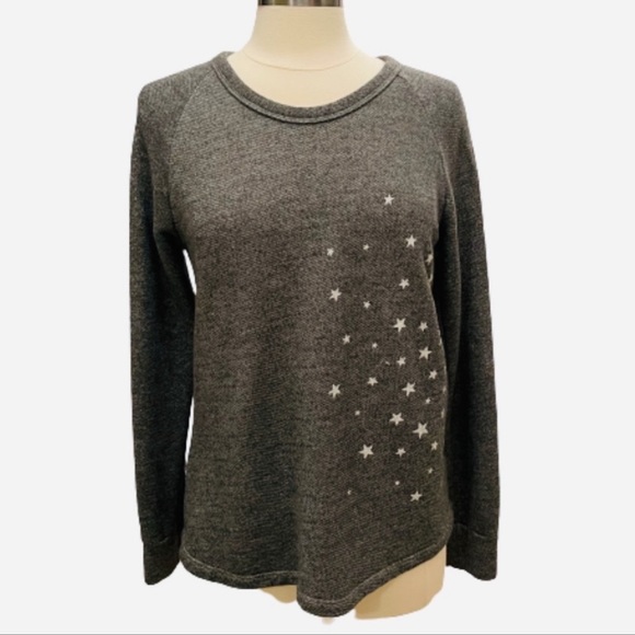 Sundry Tops - Sundry Long Sleeve Gray Graphic Star Sweatshirt